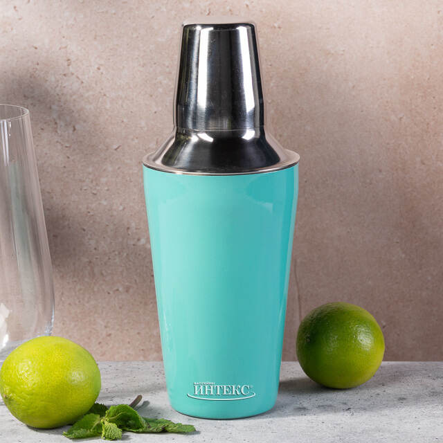 Шейкер для коктейлей Фанданго 500 мл, бирюзовый Koopman
