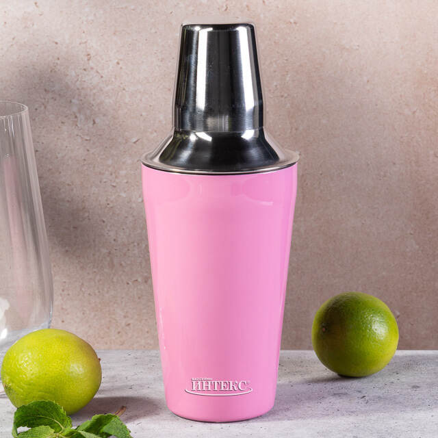 Шейкер для коктейлей Фанданго 500 мл, розовый Koopman