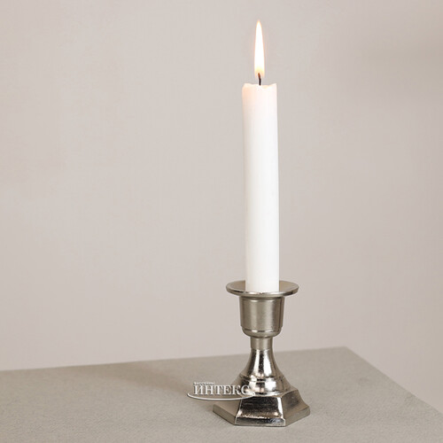 Декоративный подсвечник для 1 свечи Деимус 8 см серебряный Koopman