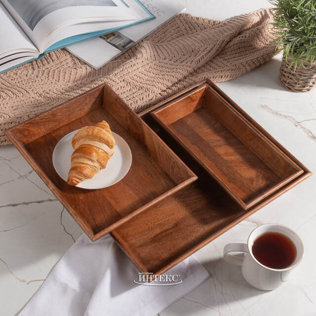 Набор деревянных подносов Тибо 28-63 см, 3 шт Koopman