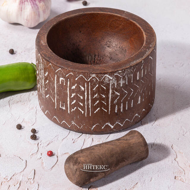 Деревянная ступка с пестиком Dumfries 10*7 см Koopman