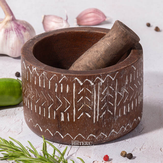 Деревянная ступка с пестиком Dumfries 10*7 см Koopman