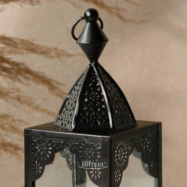 Металлический подсвечник-фонарь Shanklin 17 см черный Koopman