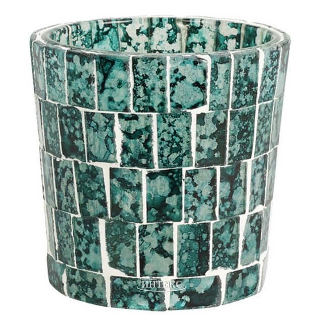 Стеклянный подсвечник Malachite Mosaic 6 см бирюзовый Koopman (Купман)
