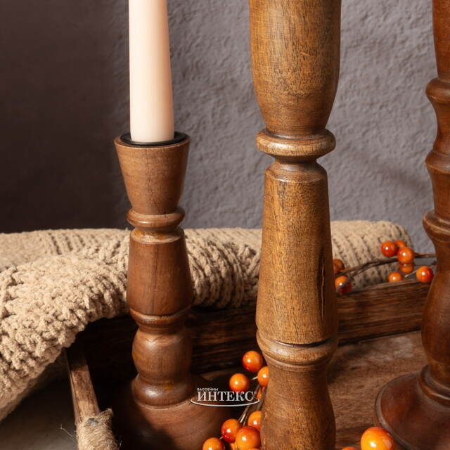 Деревянный подсвечник Andrea Gentile 28 см Koopman