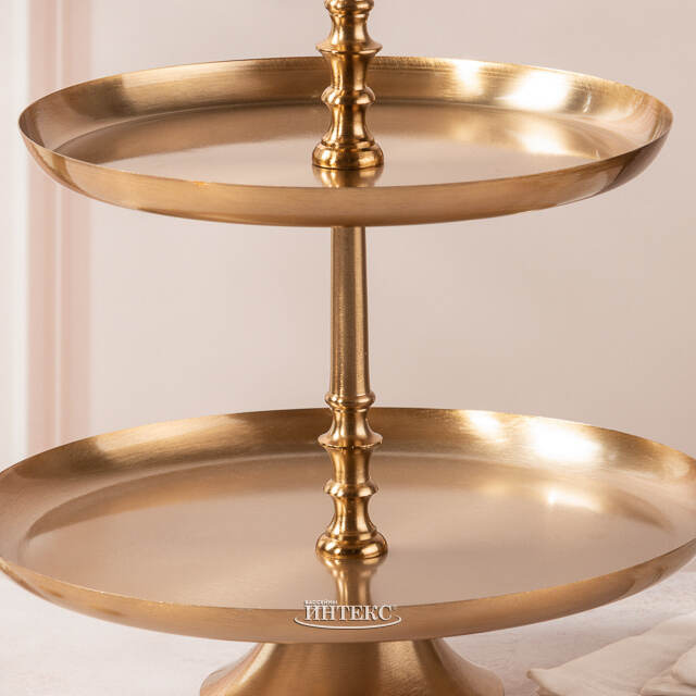 Трехъярусная этажерка для фруктов Jessie 50*30 см золотая Koopman