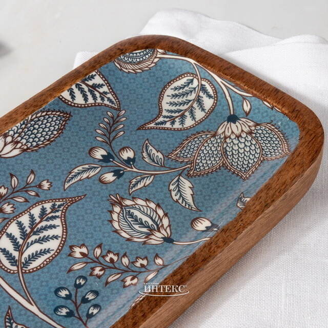 Сервировочное блюдо Фиори ди Манго 30*10 см синее, дерево Koopman (Купман)