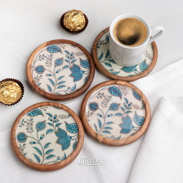 Подставка под кружку Фиори ди Манго 10 см, 4 шт, белая Koopman (Купман)