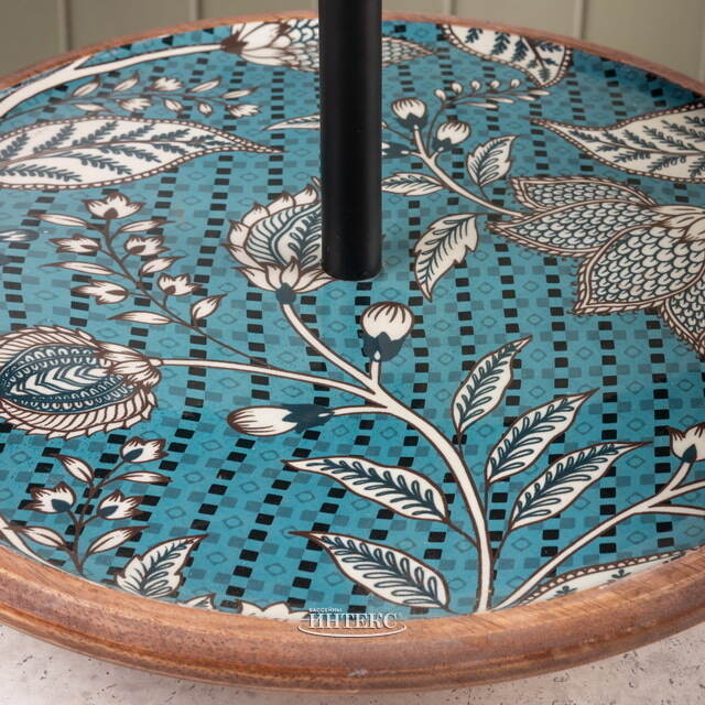 Фруктовница двухярусная Фиори ди Манго 43 см синяя, дерево Koopman (Купман)