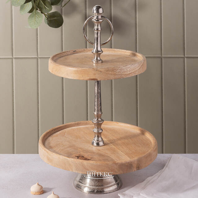 Двухъярусная этажерка для фруктов Lori 36*25, дерево Koopman