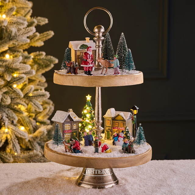 Двухъярусная этажерка для фруктов Lori 36*25, дерево Koopman