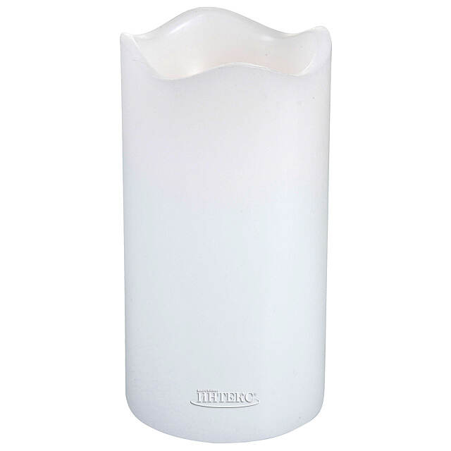 Светильник свеча восковая с мерцающим пламенем 13*7 см белая на батарейках, таймер Koopman