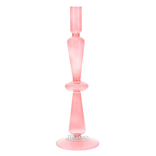 Стеклянный подсвечник Del Vetro - Belluno 22*8 см розовый Koopman