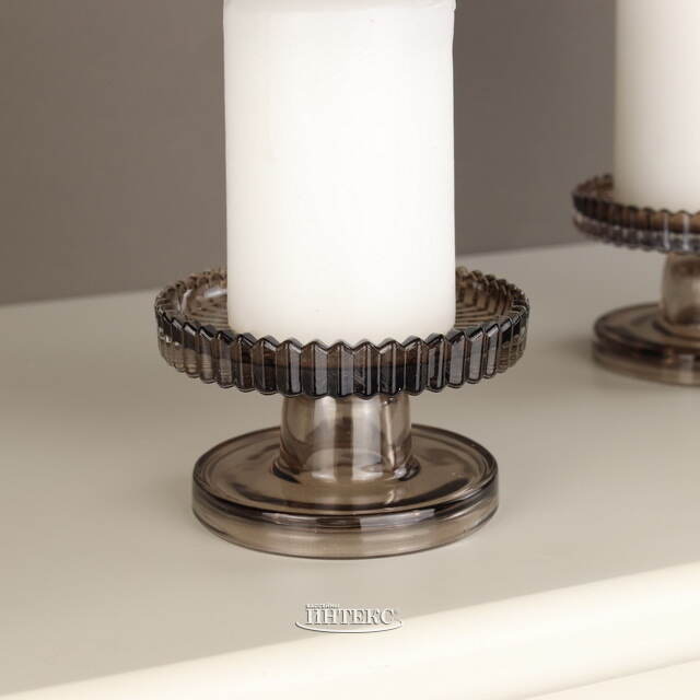 Стеклянный подсвечник Flosso 10 см дымчатый Koopman (Купман)