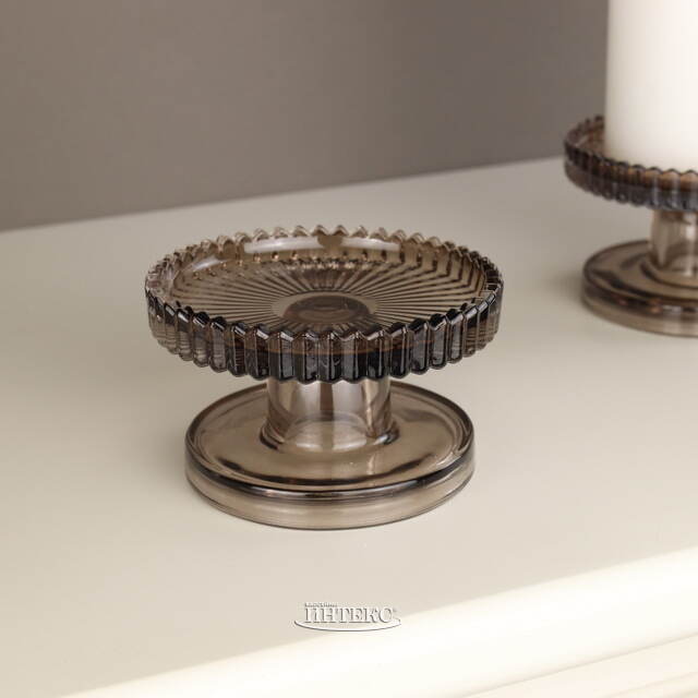 Стеклянный подсвечник Flosso 10 см дымчатый Koopman (Купман)