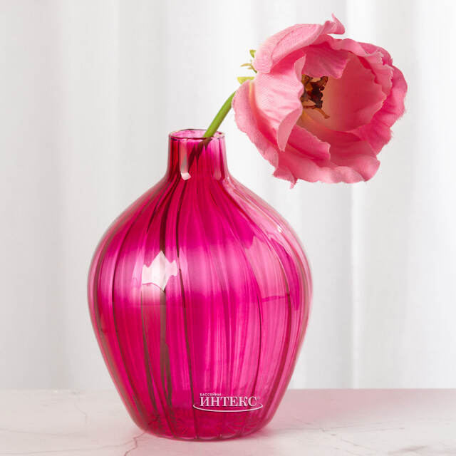 Стеклянная ваза Амберг 8 см пурпурная Koopman (Купман)