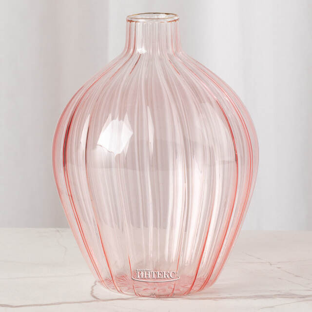 Стеклянная ваза Amberg 8 см розовая Koopman