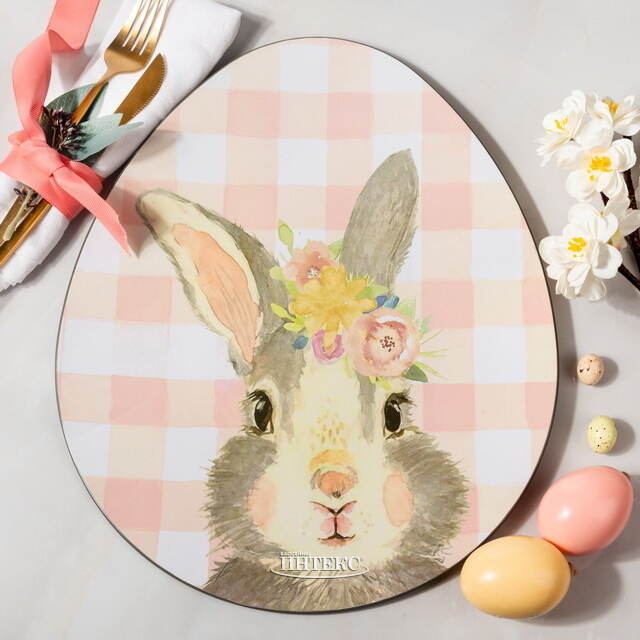 Пасхальное блюдо Цветочный Зайка 35*29 см Koopman (Купман)