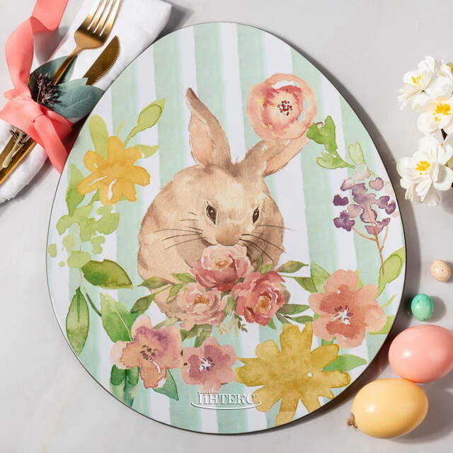 Пасхальное блюдо Цветочный Кролик 35*29 см Koopman