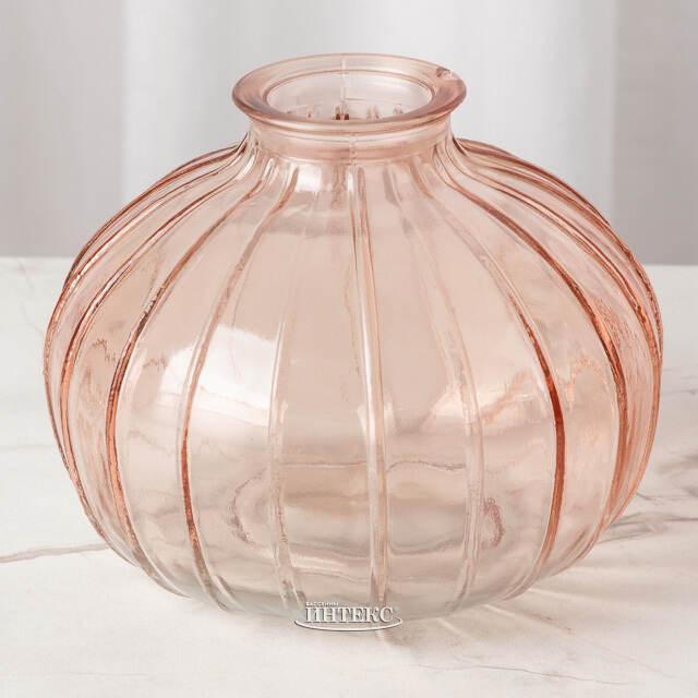 Стеклянная ваза для цветов Майенн 9 см персиковая Koopman (Купман)