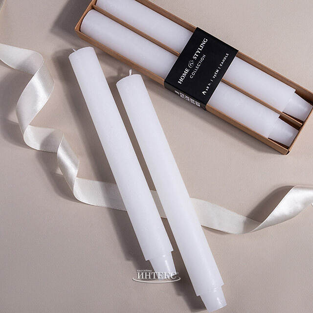 Набор столовых свечей Jennifer 25 см, 2 шт, белоснежный Koopman