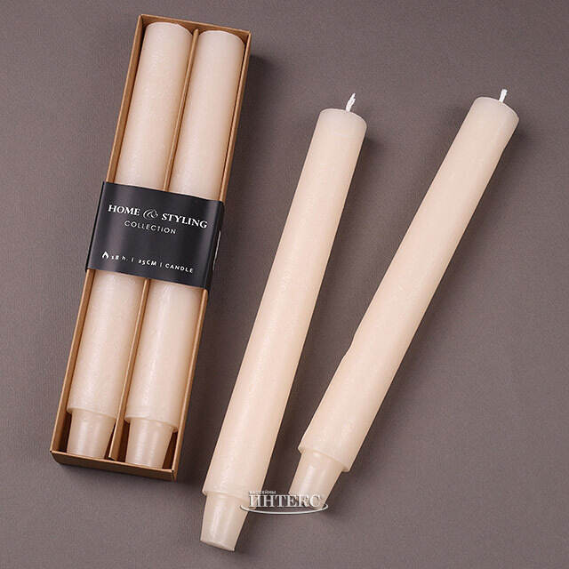 Набор столовых свечей Jennifer 25 см, 2 шт, кремовый Koopman