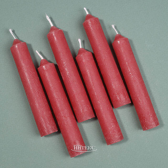 Набор свечей Fiona 12 см, 6 шт, темно-розовый  Koopman