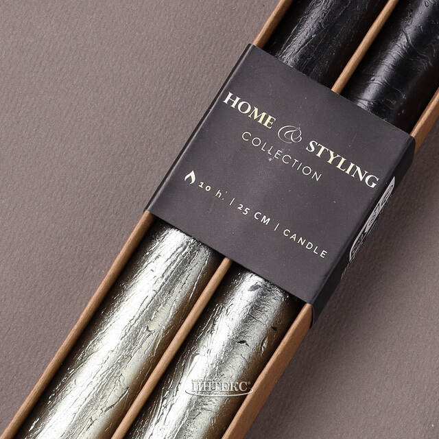 Набор столовых свечей Renee 25 см, 2 шт, черный Koopman