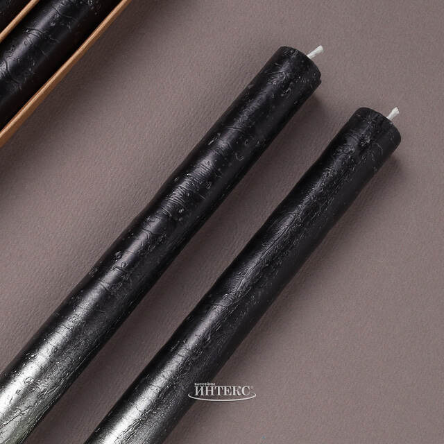 Набор столовых свечей Renee 25 см, 2 шт, черный Koopman