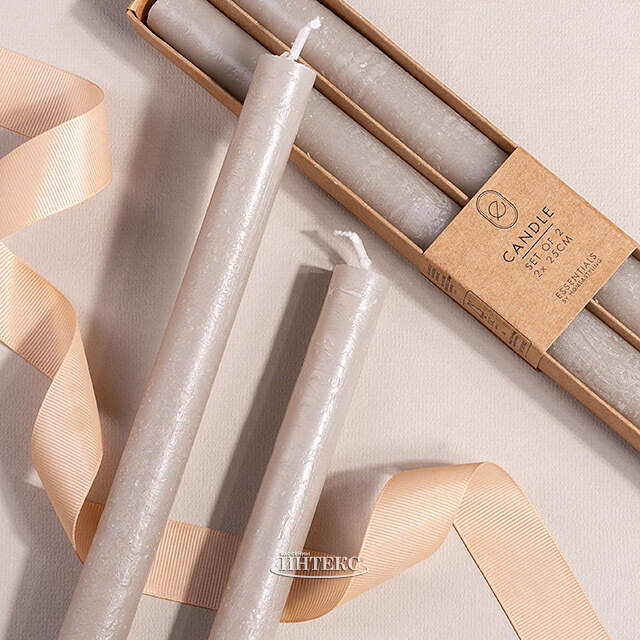 Столовые свечи Ронберг Рустик 25 см, 2 шт, серые Koopman (Купман)