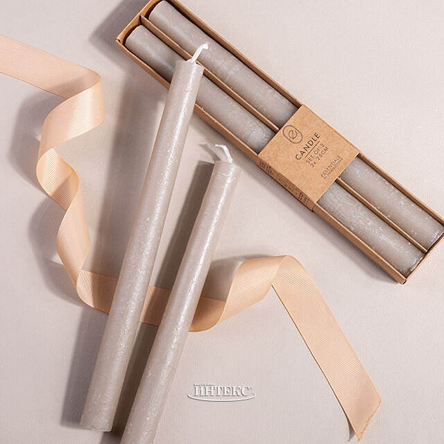 Столовые свечи Ронберг Рустик 25 см, 2 шт, серые Koopman (Купман)