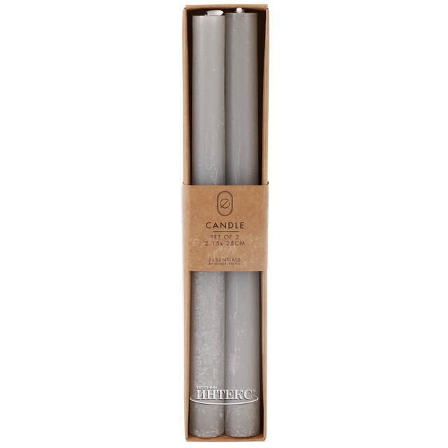 Столовые свечи Ронберг Рустик 25 см, 2 шт, серые Koopman (Купман)