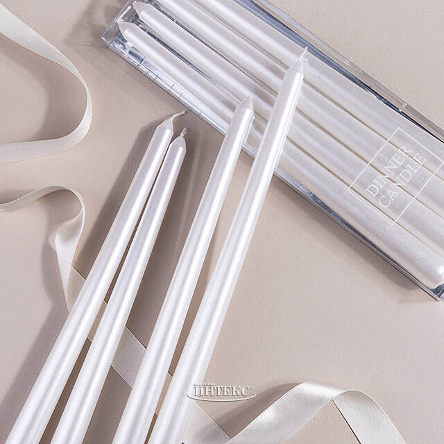 Высокие свечи Античный Блеск 29 см белые, 4 шт Koopman