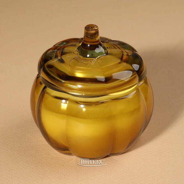 Свеча в стакане Тыковка Рут 9 см оливковая Koopman