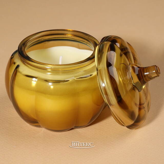 Свеча в стакане Тыковка Рут 9 см оливковая Koopman