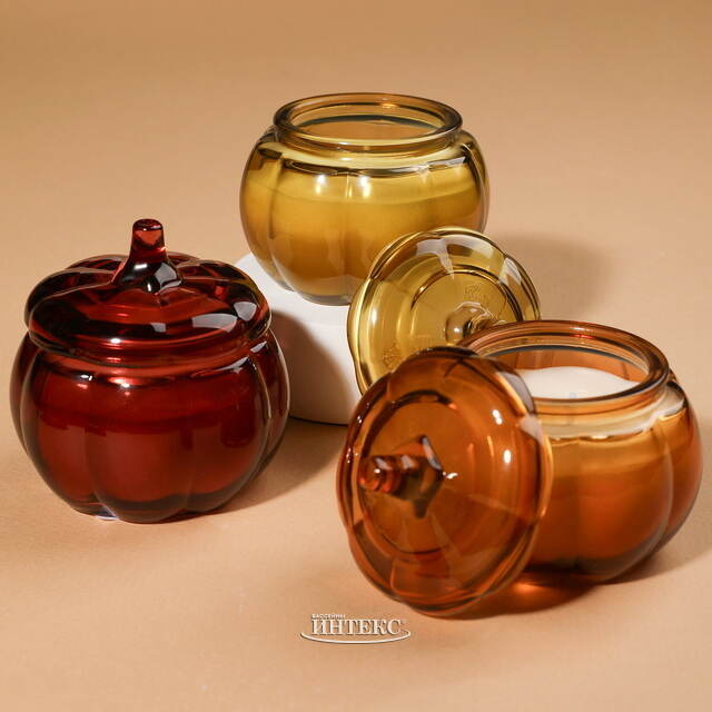 Свеча в стакане Тыковка Рут 9 см каштановый Koopman