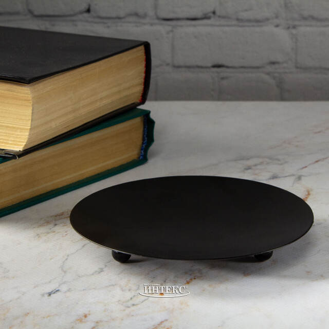 Подсвечник Блюдце, 12 см, черный Koopman