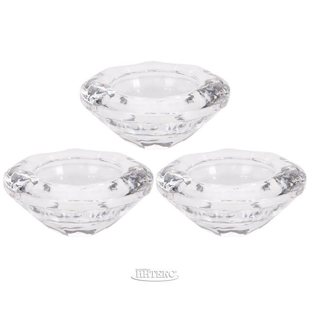 Стеклянный подсвечник для чайной свечи Felicity 7 см, 3 шт Koopman (Купман)