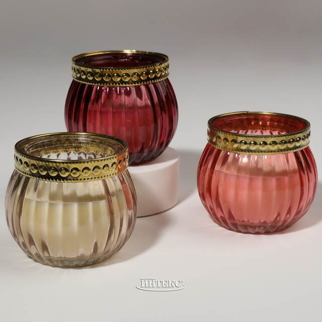 Набор декоративных свечей Мистерия 5 см в вазочках, 3 шт, стекло Koopman