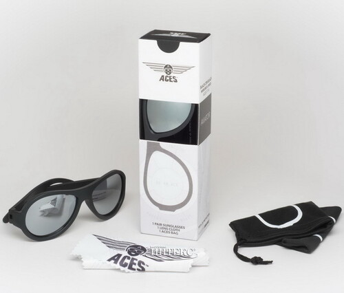 Солнцезащитные очки для подростков Babiators Aces. Спецназ, 6-14 лет, чёрный, зеркальные линзы Babiators
