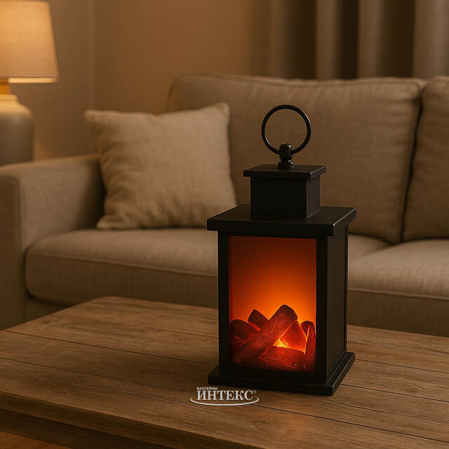 Декоративный фонарь-камин Classic 24 см, на батарейках Koopman