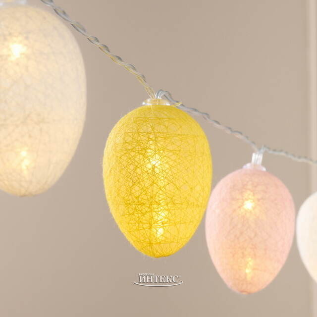 Светодиодная гирлянда на батарейках Пасхальные Яйца 1.35 м, 10 теплых белых LED ламп, таймер, IP20 Koopman (Купман)