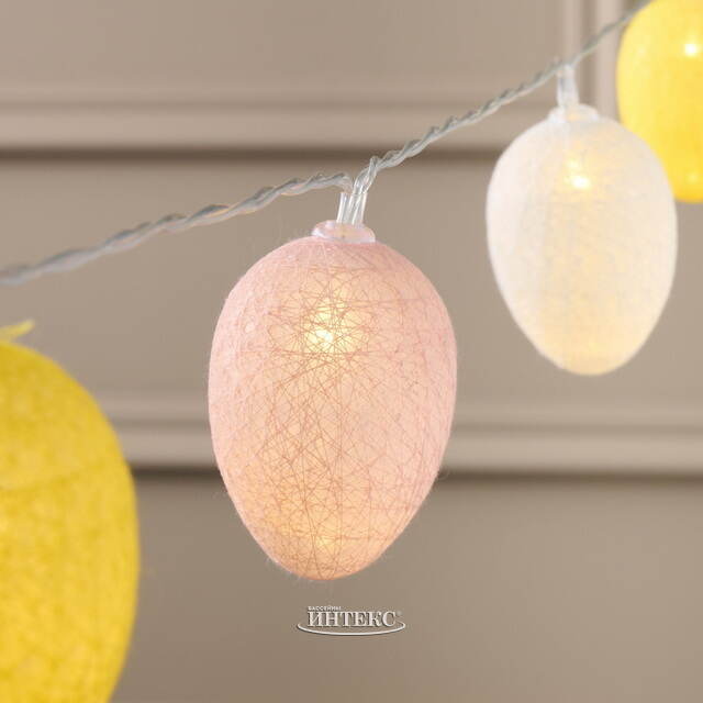 Светодиодная гирлянда на батарейках Пасхальные Яйца 1.35 м, 10 теплых белых LED ламп, таймер, IP20 Koopman (Купман)