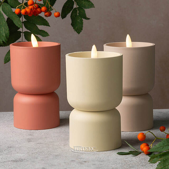 Светодиодная свеча Lastley 13 см слоновая кость, таймер, на батарейках Koopman