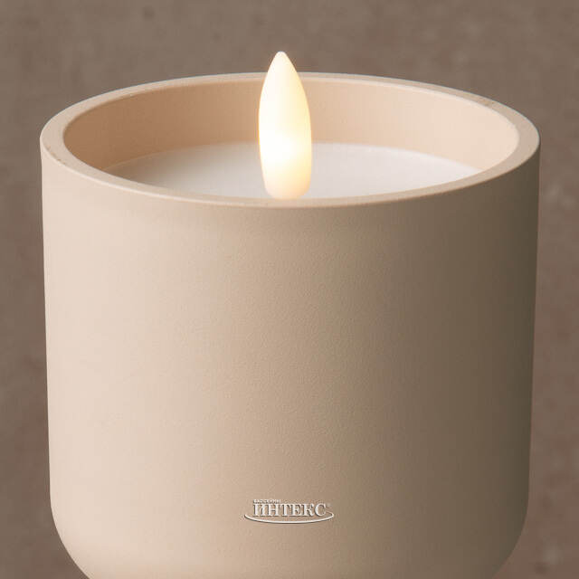 Светодиодная свеча Ластли 13 см бежевая, таймер, на батарейках Koopman (Купман)