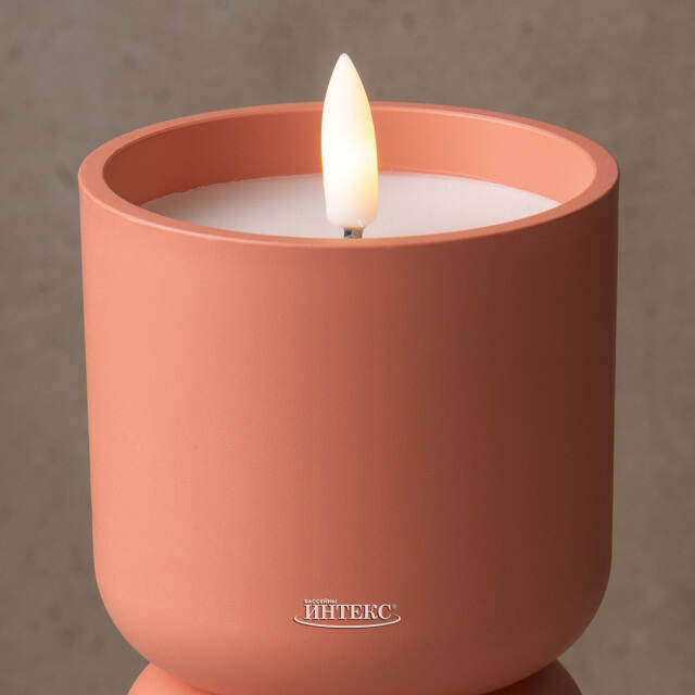 Светодиодная свеча Ластли 13 см терракотовая, таймер, на батарейках Koopman (Купман)