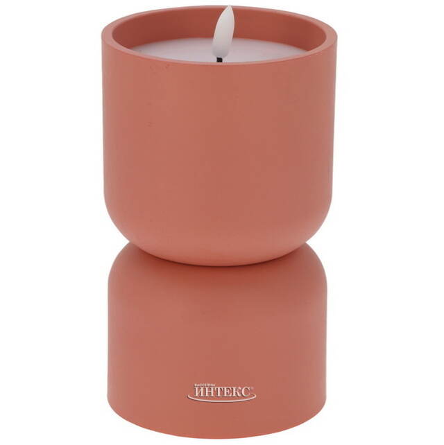 Светодиодная свеча Ластли 13 см терракотовая, таймер, на батарейках Koopman (Купман)