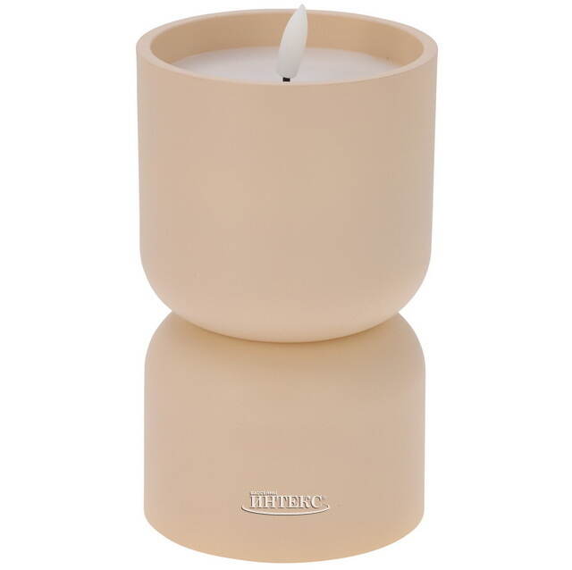 Светодиодная свеча Ластли 13 см бежевая, таймер, на батарейках Koopman (Купман)