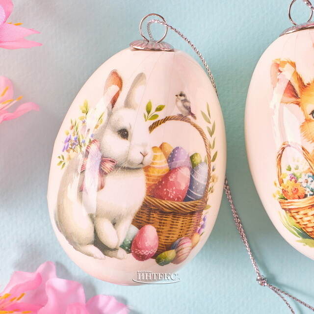 Пасхальные украшения Яйца: Кролики Гоша и Тоша 7 см, 2 шт Koopman (Купман)