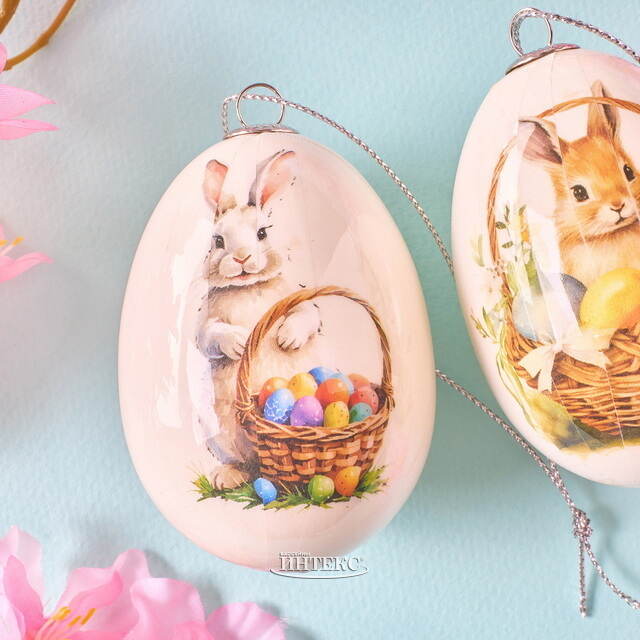 Пасхальные украшения Яйца: Кролики Кузя и Зюзя 7 см, 2 шт Koopman (Купман)